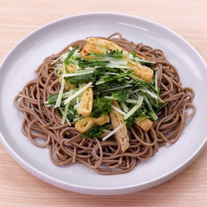 水菜の冷やし蕎麦