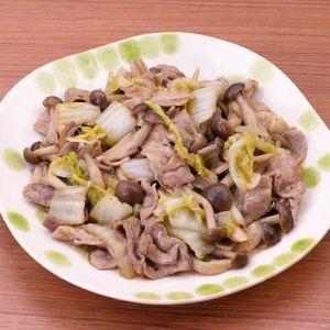 豚こまときのこのとろみ炒め