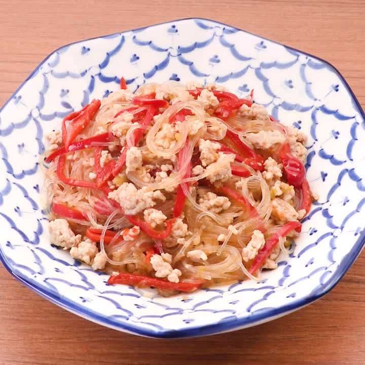 鶏ひき肉の麻婆春雨