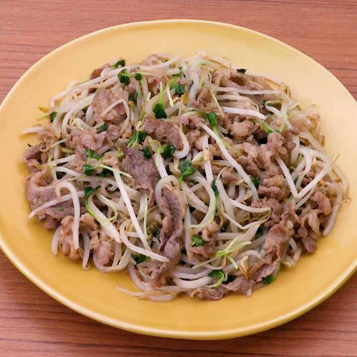 牛肉ともやしの焼肉炒め