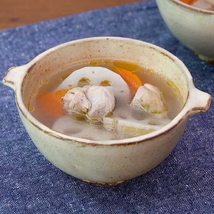 れんこんの鶏だしスープ