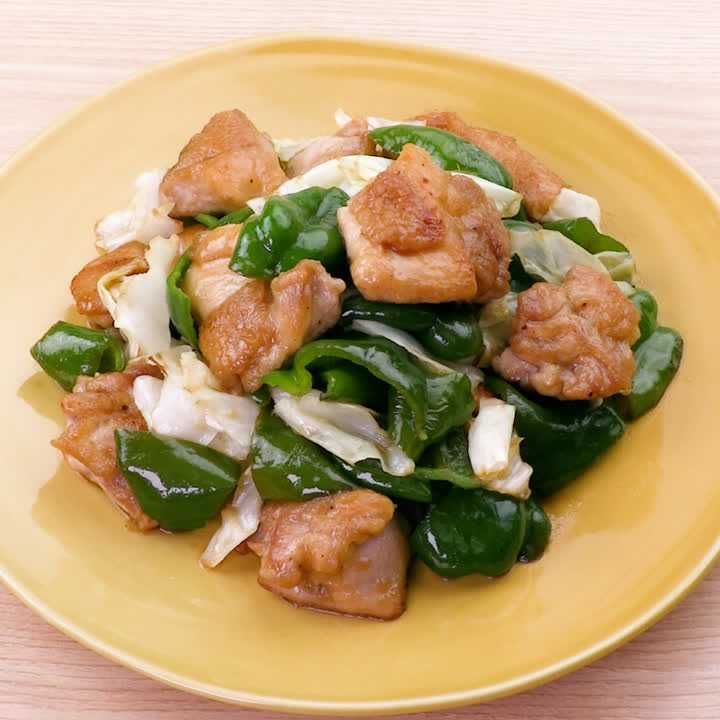 鶏もも肉とキャベツの甘酢炒め