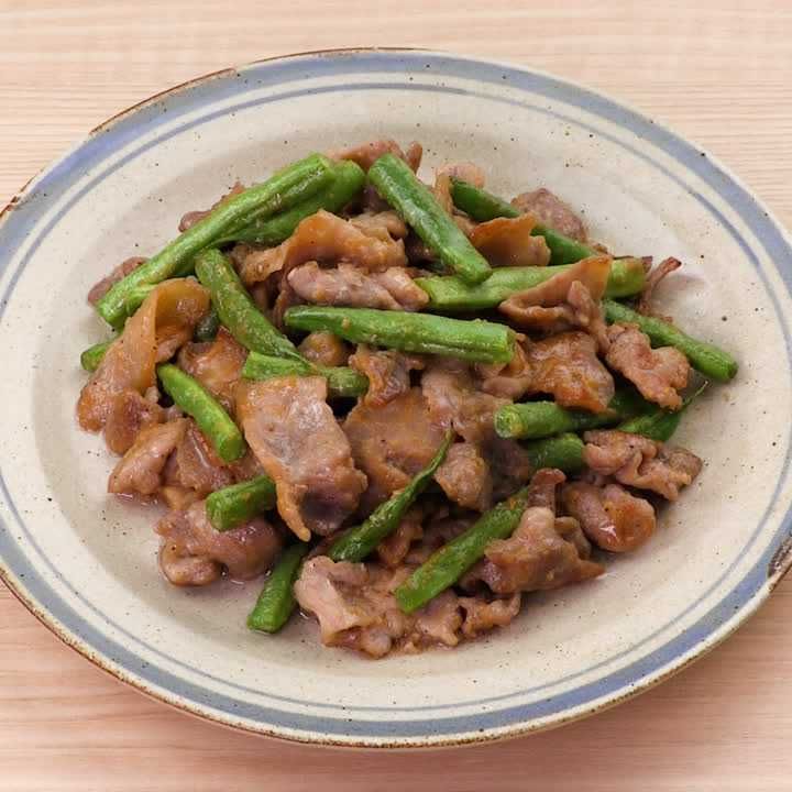 豚肉といんげんの味噌炒め