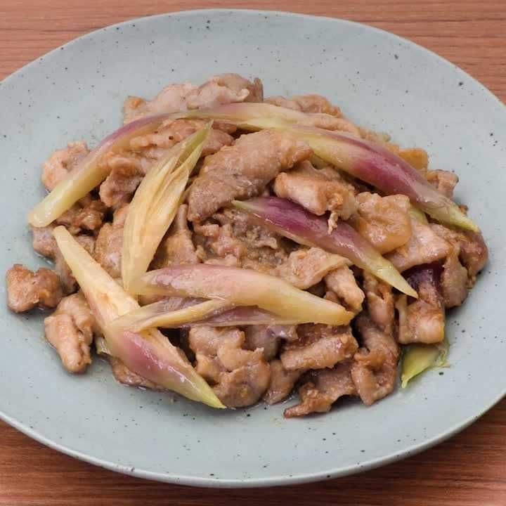 豚肉とみょうがの味噌炒め
