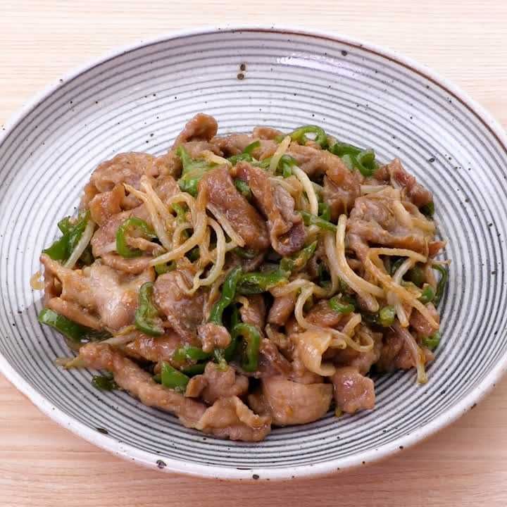 豚こまともやしの味噌炒め