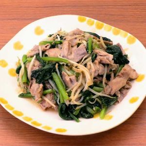 豚こまと小松菜の味噌野菜炒め