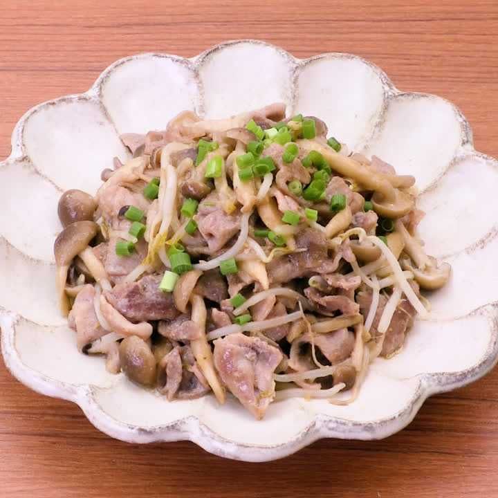 豚こまときのこの味噌炒め
