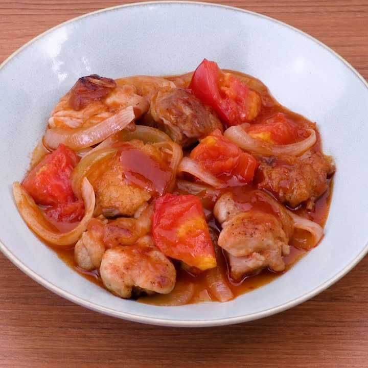 鶏肉とトマトのケチャップ炒め