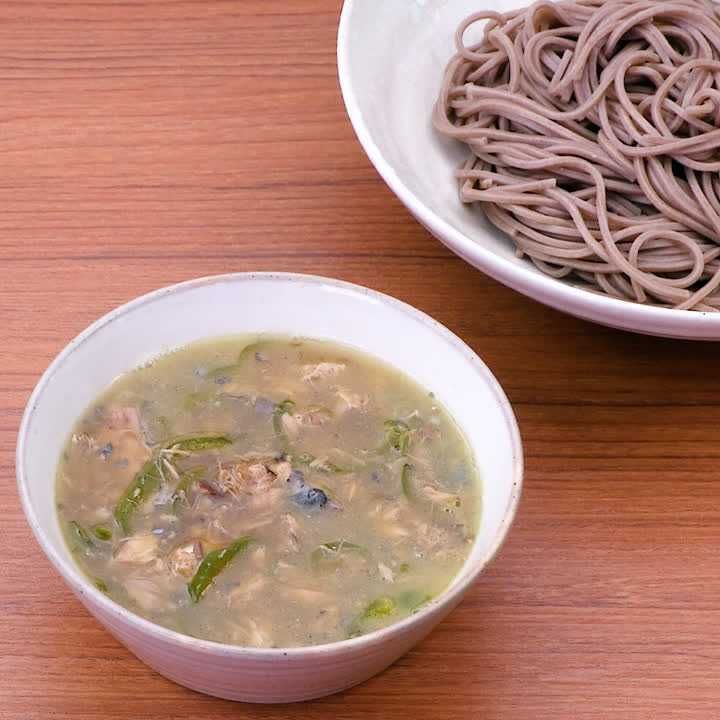 さば缶の冷やし蕎麦