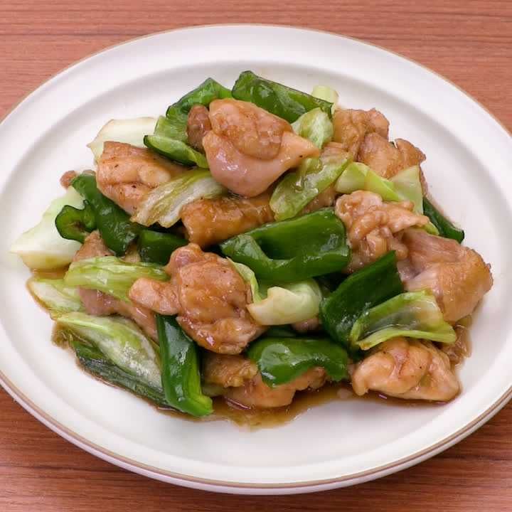 鶏もも肉とキャベツのオイスター炒め
