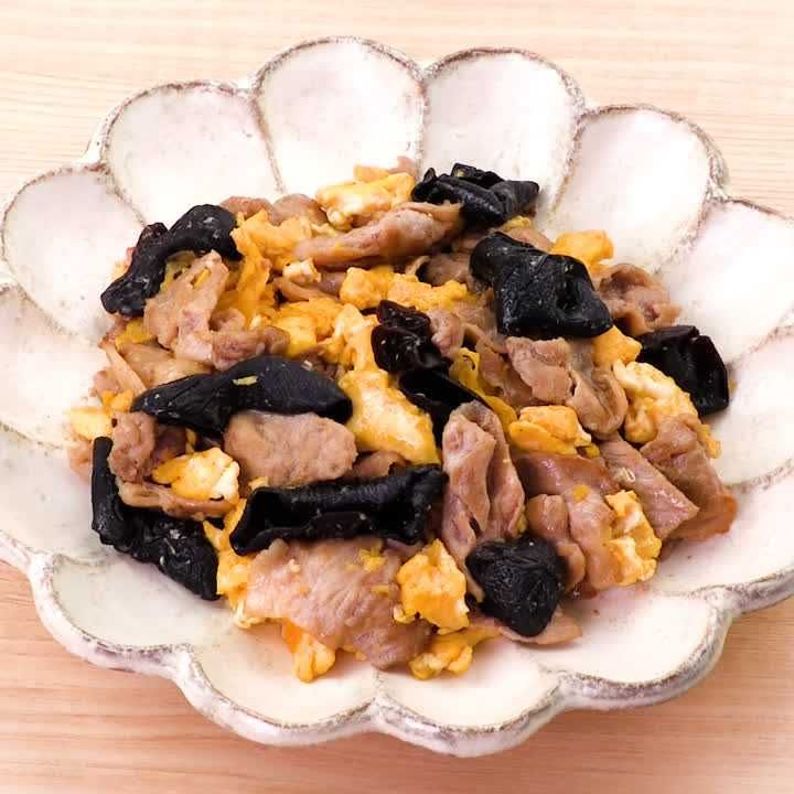 豚肉ときくらげの甘辛炒め