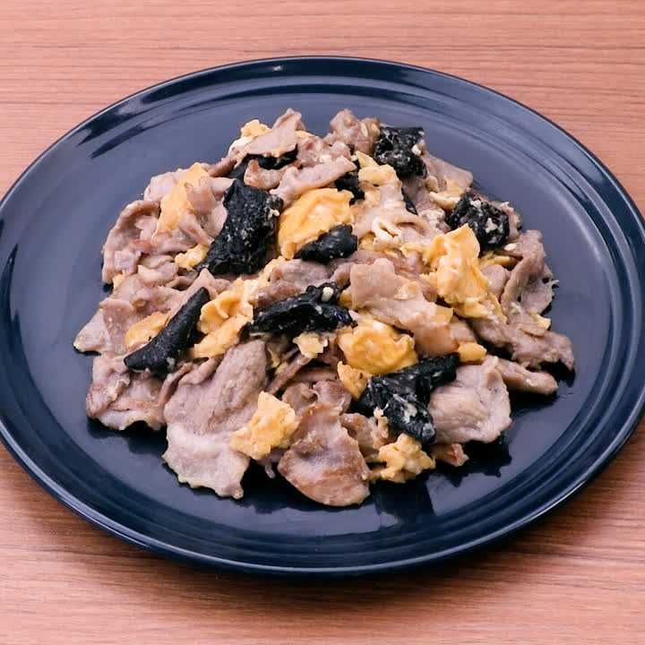 豚肉ときくらげのポン酢炒め