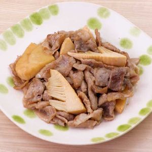 「豚肉とたけのこの甘辛炒め」のレシピ動画