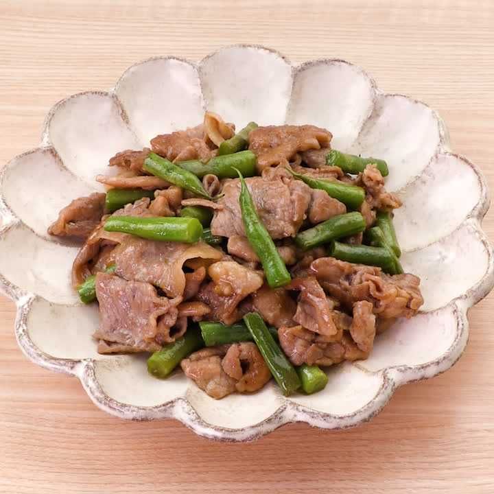 豚肉といんげんのポン酢炒め