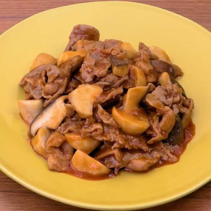 豚肉とエリンギのケチャップ炒め