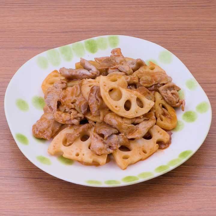 豚肉とれんこんのケチャップ炒め