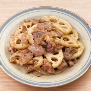 「豚肉とれんこんの甘辛炒め」のレシピ動画