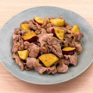 「豚肉とさつまいものポン酢しょうゆ炒め」のレシピ動画