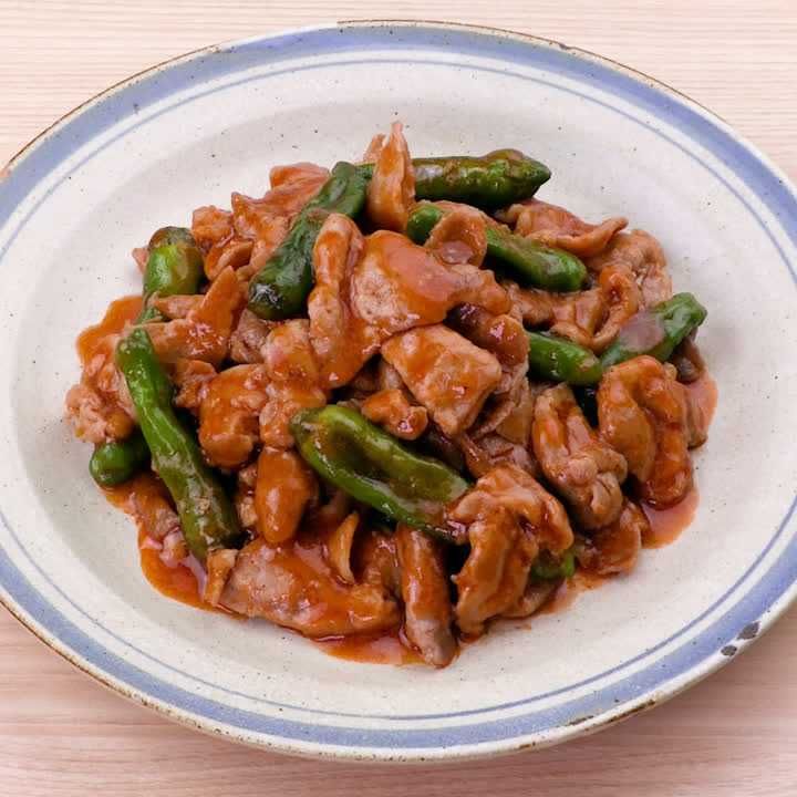 豚肉とししとうのケチャップ炒め