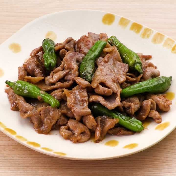 豚肉とししとうのオイスター炒め