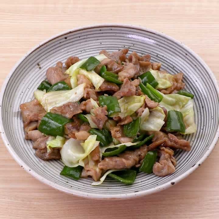 豚こまキャベツの甘辛炒め