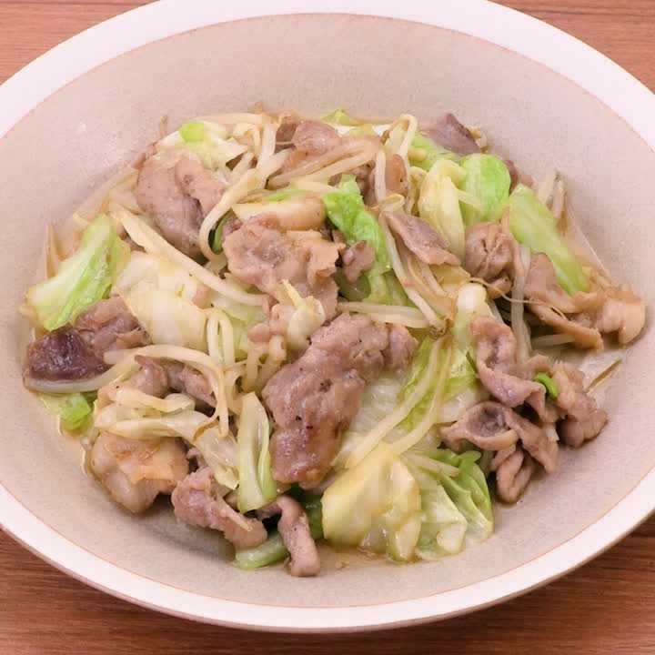 豚こまとキャベツの甘辛炒め