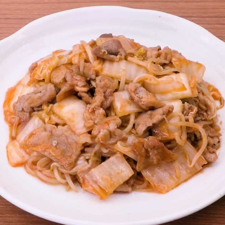 豚こま白菜のケチャップ炒め