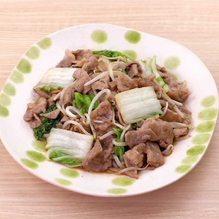 豚こま白菜のオイスター炒め