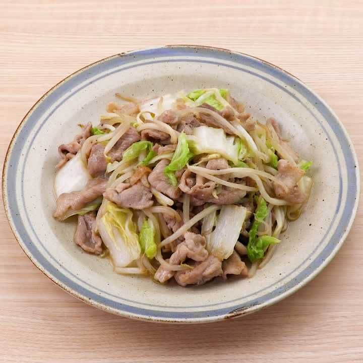 豚こま白菜の甘辛炒め