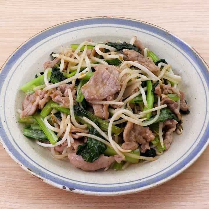 豚こまと小松菜のポン酢炒め