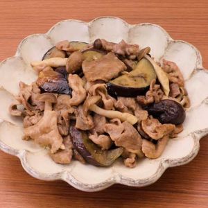 「豚こまなすときのこのポン酢炒め」のレシピ動画