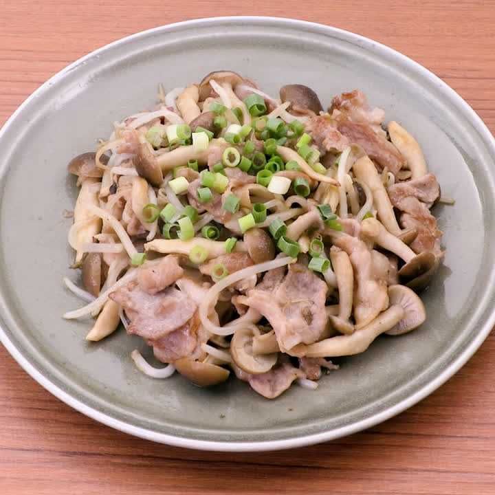 豚こまときのこのポン酢炒め