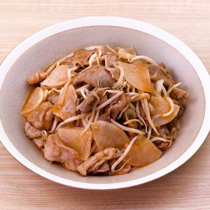 豚こまと大根のケチャップ炒め