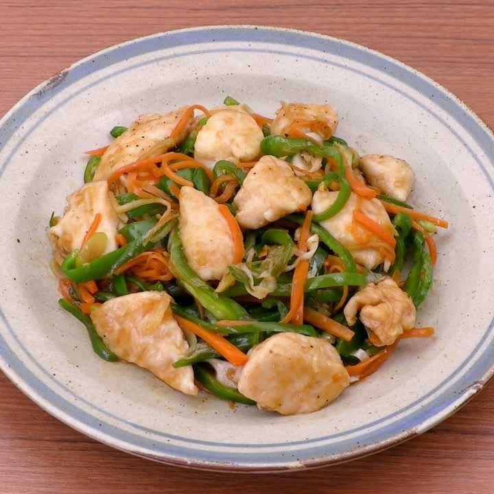 ささみと野菜のオイスター炒め