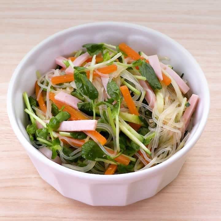 豆苗の春雨サラダ