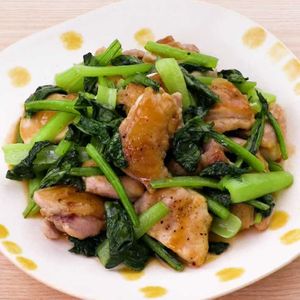 鶏肉と小松菜の甘辛炒め