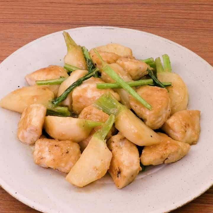 鶏肉とかぶの味噌炒め