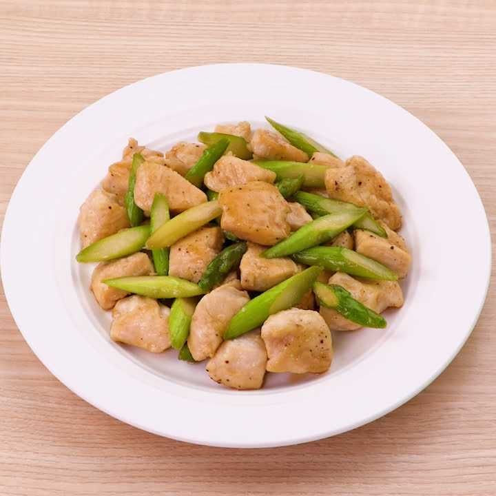 鶏肉とアスパラの甘辛炒め