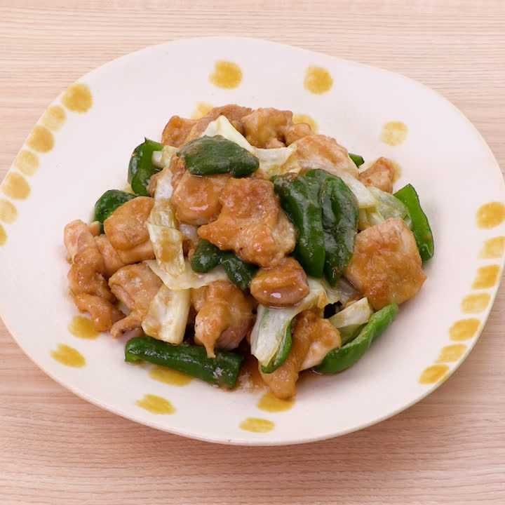 鶏もも肉とキャベツの味噌炒め