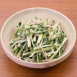 水菜とハムのマヨサラダ
