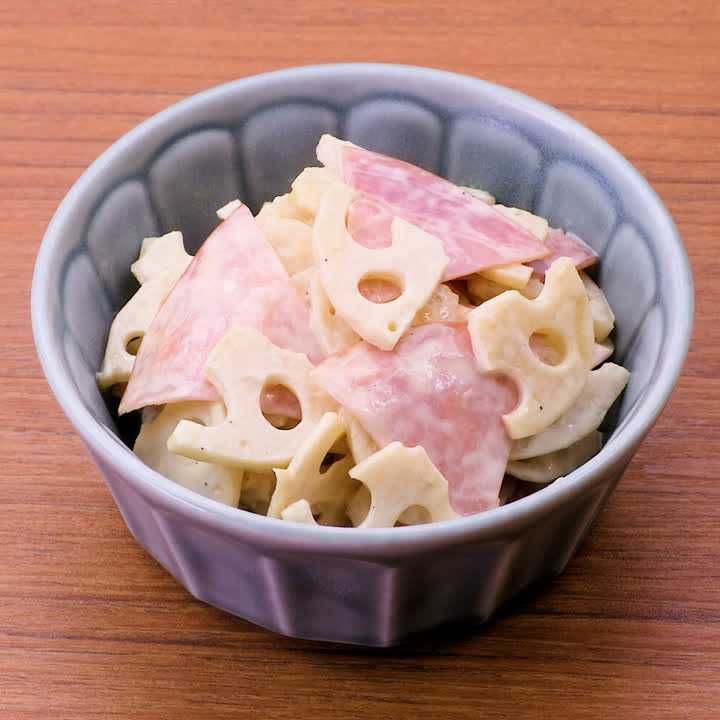 レンコンとハムのマヨサラダ