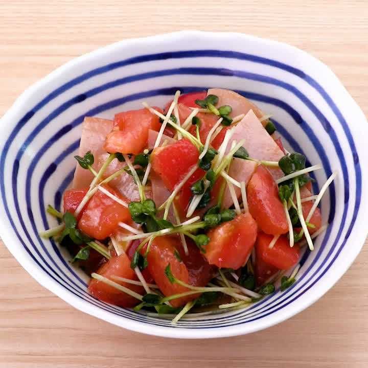 トマトとハムの和風サラダ