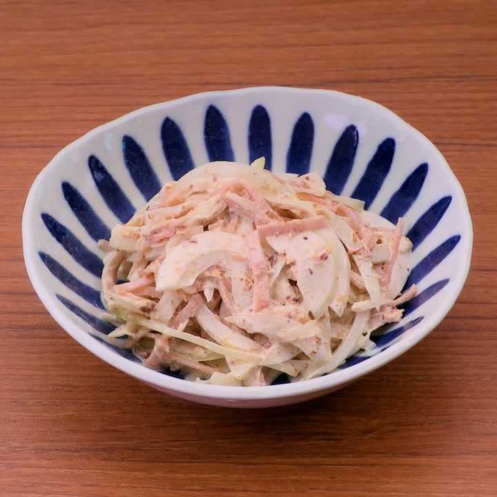 玉ねぎとハムのマヨサラダ