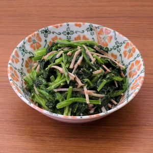 「ほうれん草とハムのマヨサラダ」のレシピ動画