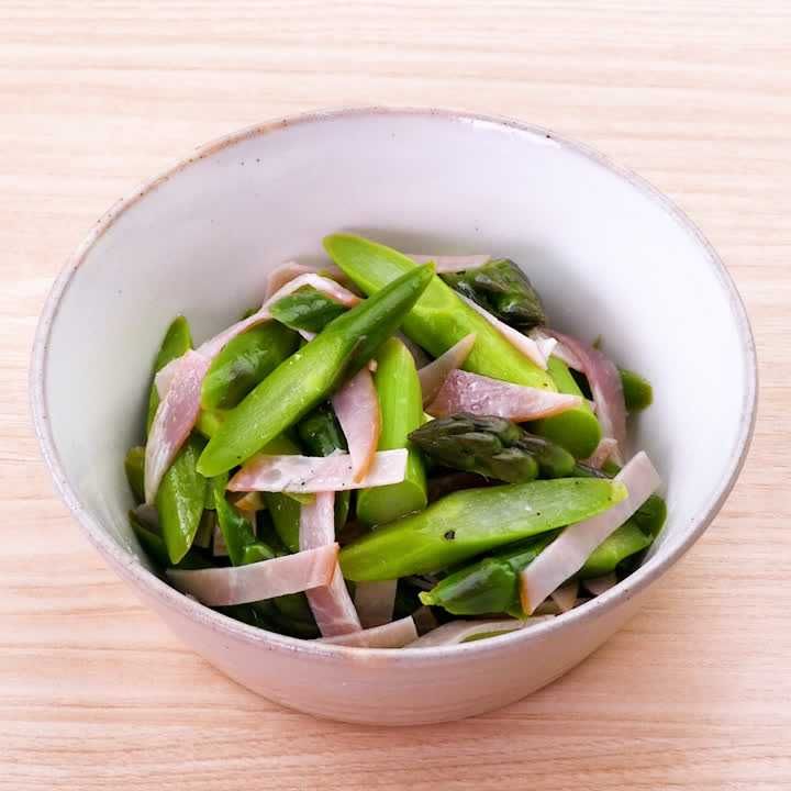 アスパラとハムのイタリアンサラダ