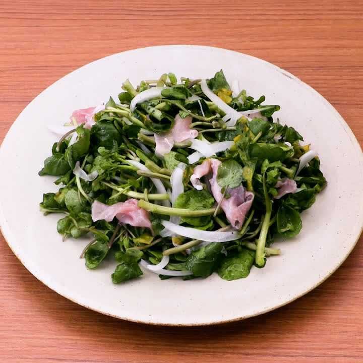 クレソンとハムのイタリアンサラダ