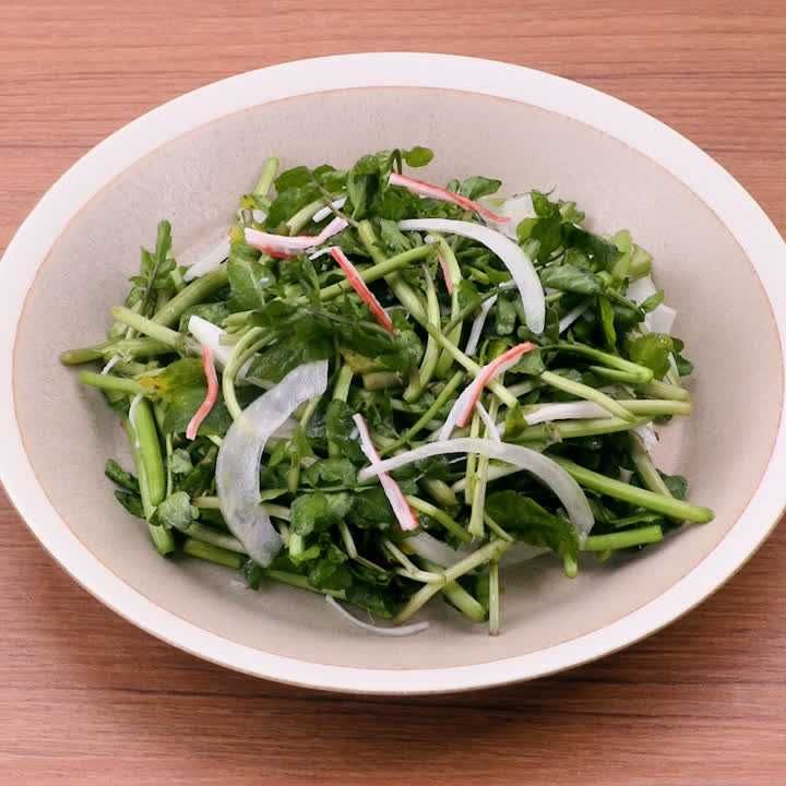 クレソンとかにかまぼこのイタリアンサラダ