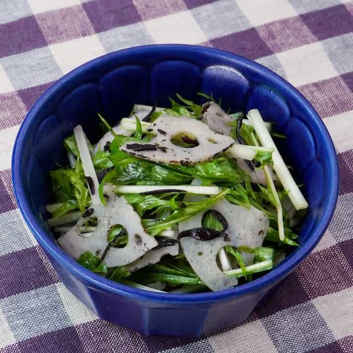 れんこんと水菜のデリサラダ