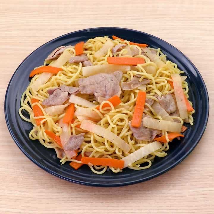 豚肉と大根の焼きそば