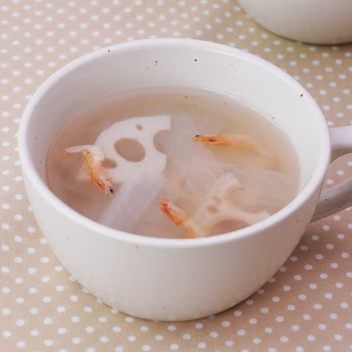 根菜と桜えびの塩スープ